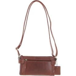 Two Section Zip Top Leather Crossbody Bag Chestnut: K-44 -Luxe Style Central two section zip top leather crossbody bag chestnut k 44 p7244 26610 image