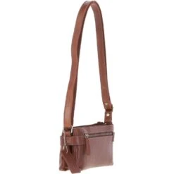 Two Section Zip Top Leather Crossbody Bag Chestnut: K-44 -Luxe Style Central two section zip top leather crossbody bag chestnut k 44 p7244 26611 image