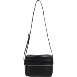 Unisex Leather Body Bag – Black: T-72