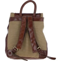 Unisex Leather Backpack - Rucksack Brandy/beige -Luxe Style Central unisex leather backpack rucksack brandy beige p6452 23498 image