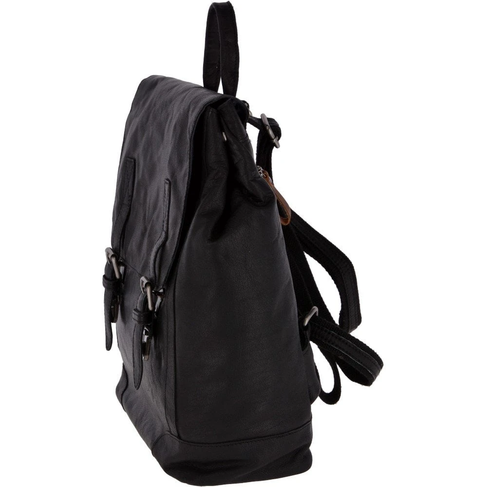 Unisex Leather Vintage Backpack Black/mud: F-86 4 Unisex Leather Vintage Backpack Black/mud: F-86 - Image 2