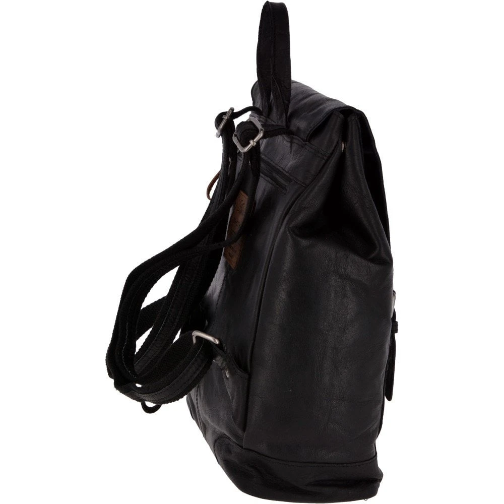 Unisex Leather Vintage Backpack Black/mud: F-86 6 Unisex Leather Vintage Backpack Black/mud: F-86 - Image 4