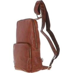 Unisex Medium Luxury Leather Sling Bag Tan : G-39 -Luxe Style Central unisex medium luxury leather sling bag tan g 39 p6297 22847 image