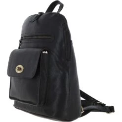 Unisex Michigan Leather Backpack Black : M-66 -Luxe Style Central unisex michigan leather backpack black m 66 p4001 17191 image