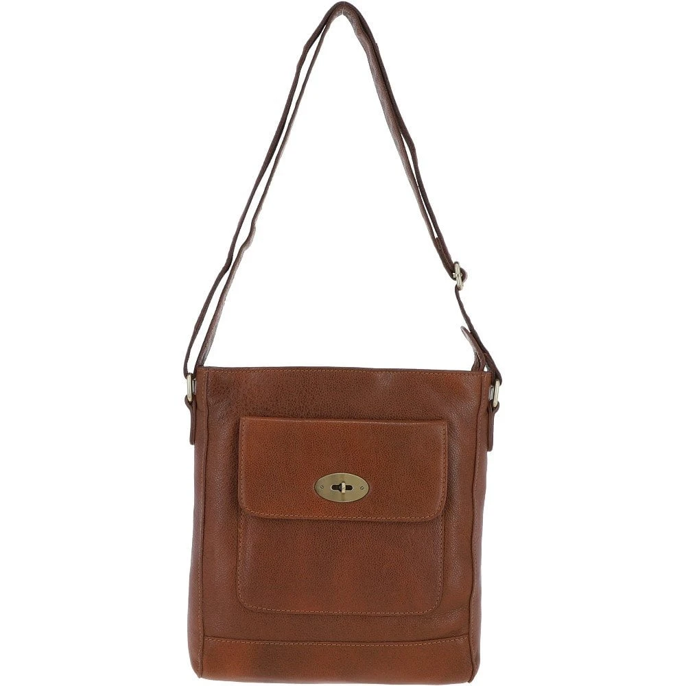 Unisex Michigan Leather Body Bag Cognac : M-69 3 Unisex Michigan Leather Body Bag Cognac : M-69