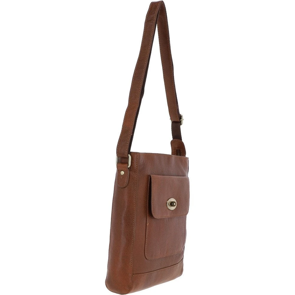 Unisex Michigan Leather Body Bag Cognac : M-69 7 Unisex Michigan Leather Body Bag Cognac : M-69 - Image 5