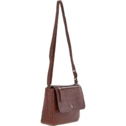 Valentina Flap Over Croc Print Real Leather Shoulder Bag Cognac/croc: MC5 -Luxe Style Central valentina flap over croc print real leather shoulder bag cognac croc mc5 p6847 25294 image