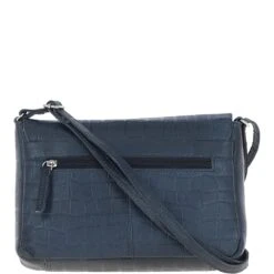 Valentina Flap Over Croc Print Real Leather Shoulder Bag Navy/croc: MC5 -Luxe Style Central valentina flap over croc print real leather shoulder bag navy croc mc5 p6848 25299 image