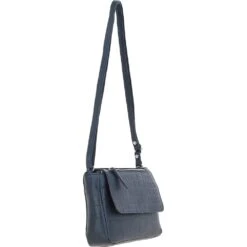 Valentina Flap Over Croc Print Real Leather Shoulder Bag Navy/croc: MC5 -Luxe Style Central valentina flap over croc print real leather shoulder bag navy croc mc5 p6848 25302 image