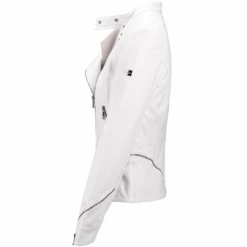 Veg Tanned Biker Jacket White : Kiara -Luxe Style Central veg tanned biker jacket white kiara p2308 10548 image