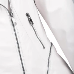 Veg Tanned Biker Jacket White : Kiara -Luxe Style Central veg tanned biker jacket white kiara p2308 10550 image