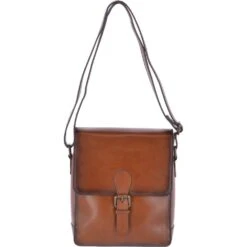 Vegetable Tanned Leather A4 Travel Bag Tan : Jones