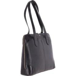 Vegetable Tanned Leather Bag Black : V-22 -Luxe Style Central vegetable tanned leather bag black v 22 p3830 16537 image
