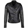 Vegetable Tanned Leather Biker Jacket Black : Ballerina -Luxe Style Central vegetable tanned leather biker jacket black ballerina p1740 10455 image