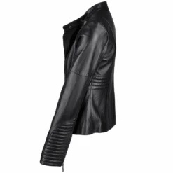 Vegetable Tanned Leather Biker Jacket Black : Ballerina -Luxe Style Central vegetable tanned leather biker jacket black ballerina p1740 10456 image