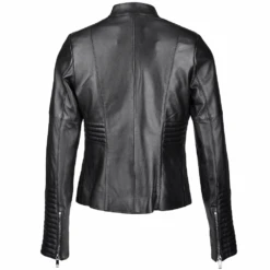 Vegetable Tanned Leather Biker Jacket Black : Ballerina -Luxe Style Central vegetable tanned leather biker jacket black ballerina p1740 10457 image