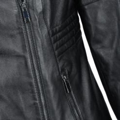 Vegetable Tanned Leather Biker Jacket Black : Ballerina -Luxe Style Central vegetable tanned leather biker jacket black ballerina p1740 10458 image