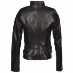 Vegetable Tanned Leather Biker Jacket Black : Renee -Luxe Style Central vegetable tanned leather biker jacket black renee p1424 6324 image