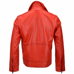 Vegetable Tanned Leather Biker Jacket Red : Phoenix -Luxe Style Central vegetable tanned leather biker jacket red phoenix p2299 10409 image
