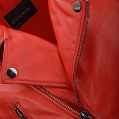 Vegetable Tanned Leather Biker Jacket Red : Phoenix -Luxe Style Central vegetable tanned leather biker jacket red phoenix p2299 10411 image