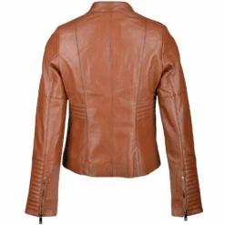 Vegetable Tanned Leather Biker Jacket Tan : Ballerina -Luxe Style Central vegetable tanned leather biker jacket tan ballerina p2306 10463 image