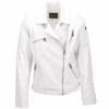 Vegetable Tanned Leather Biker Jacket White : Eleonare