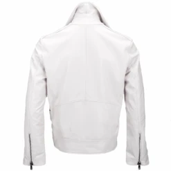 Vegetable Tanned Leather Biker Jacket White : Phoenix -Luxe Style Central vegetable tanned leather biker jacket white phoenix p2300 10415 image