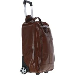 Vegetable Tanned Leather Luggage Cabin Trolley Chestnut : 89150 -Luxe Style Central vegetable tanned leather luggage cabin trolley chestnut 89150 p1347 24347 image