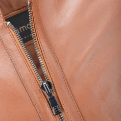 Vegetable Tanned Leather Ribbed Biker Jacket Tan/ Nap : Venom -Luxe Style Central vegetable tanned leather ribbed biker jacket tan nap venom p2289 10381 image