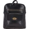 Vegetable Tanned Medium Leather Backpack Black : V-28 -Luxe Style Central vegetable tanned medium leather backpack black v 28 p3848 16574 image