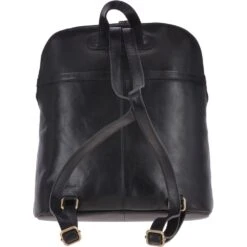 Vegetable Tanned Medium Leather Backpack Black : V-28 -Luxe Style Central vegetable tanned medium leather backpack black v 28 p3848 16576 image