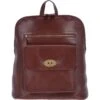 Vegetable Tanned Medium Leather Backpack Chestnut : V-28 -Luxe Style Central vegetable tanned medium leather backpack chestnut v 28 p3849 16578 image
