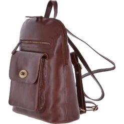 Vegetable Tanned Medium Leather Backpack Chestnut : V-28 -Luxe Style Central vegetable tanned medium leather backpack chestnut v 28 p3849 16579 image