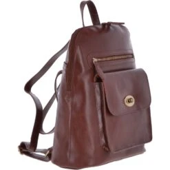 Vegetable Tanned Medium Leather Backpack Chestnut : V-28 -Luxe Style Central vegetable tanned medium leather backpack chestnut v 28 p3849 16581 image