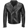 Vegetable Tanned Ribbed Leather Jacket Black : Vespa -Luxe Style Central vegetable tanned ribbed leather jacket black vespa p2315 10437 image