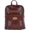 Vegetable Tanned Small Leather Backpack Chestnut : V-25 -Luxe Style Central vegetable tanned small leather backpack chestnut v 25 p3840 16566 image