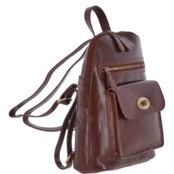 Vegetable Tanned Small Leather Backpack Chestnut : V-25 -Luxe Style Central vegetable tanned small leather backpack chestnut v 25 p3840 16569 image