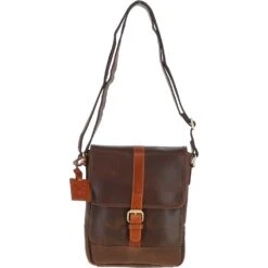 Vintage Cow Oily Leather Travel Bag Brown/Tan: FEN-781