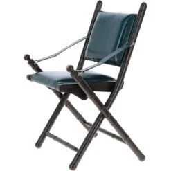 Vintage Folding Leather Chair Green: VIN-39 -Luxe Style Central vintage folding leather chair green vin 39 p6480 23632 image