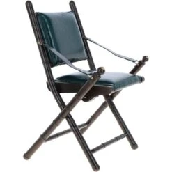 Vintage Folding Leather Chair Green: VIN-39 -Luxe Style Central vintage folding leather chair green vin 39 p6480 23634 image