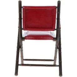Vintage Folding Leather Chair Red: VIN-39 -Luxe Style Central vintage folding leather chair red vin 39 p6481 23637 image