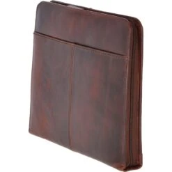 Vintage Leather Luxury A4 Metal Binder Sleeve Tan : Noah -Luxe Style Central vintage leather luxury a4 metal binder sleeve tan noah p2932 13023 image