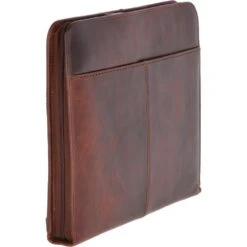 Vintage Leather Luxury A4 Metal Binder Sleeve Tan : Noah -Luxe Style Central vintage leather luxury a4 metal binder sleeve tan noah p2932 13025 image