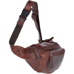 Vintage Leather Travel Waist Bag Tan: Ed -Luxe Style Central vintage leather travel waist bag tan ed p2929 13013 image