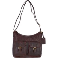 Vintage Two Pocket Leather Shoulder Bag Brandy – G21