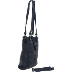 Vintage Woven Leather Bag Navy : D-75 -Luxe Style Central vintage woven leather bag navy d 75 p4266 18135 image