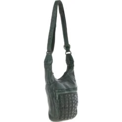 Vintage Woven Leather Crossbody Bag Green: D-92 -Luxe Style Central vintage woven leather crossbody bag green d 92 p6967 25714 image