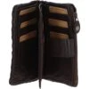 Vintage Woven Leather Medium 18 Card Purse Dark Brown : D-83