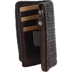 Vintage Woven Leather Medium 18 Card Purse Dark Brown : D-83 -Luxe Style Central vintage woven leather medium 18 card purse dark brown d 83 p4294 18278 image