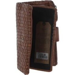 Vintage Woven Leather Medium 18 Card Purse Taupe: D-83 -Luxe Style Central vintage woven leather medium 18 card purse taupe d 83 p4300 18303 image